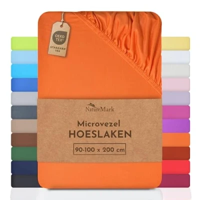 Afbeelding van NatureMark Microvezel SPANNBETTLAKEN voor een speciale prijs! vele maten en kleuren Merkartikelen (90x200 100x200 cm, terracotta)