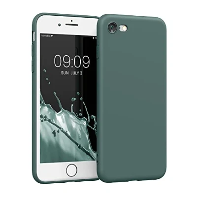 Afbeelding van kwmobile telefoonhoesje geschikt voor Apple iPhone SE (2022) / (2020) 8 7 Hoesje smartphone Precisie camera uitsnede In blauwgroen