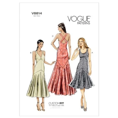 Afbeelding van Vogue Patterns V8814 maat E5 14 16 18 20 22 Misses&#039; jurk