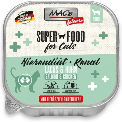 Afbeelding van MAC’s Vetcare Kattenvoer nierdieet kat Zalm &amp; Kip 8 x 100g