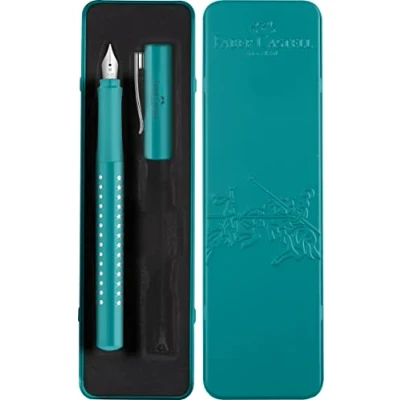 Afbeelding van Vulpen Faber Castell sparkle M in bewaarblik ocean metallic