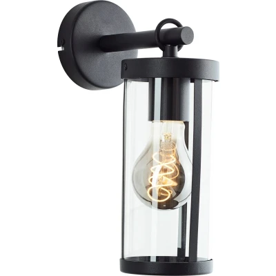 Afbeelding van Brilliant Zwarte wandlamp Sidney transparant glas 44290/06