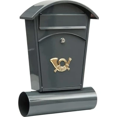 Afbeelding van VOREL Brievenbus met krantenrol en 2 sleutels grafiet 480x280x80 mm