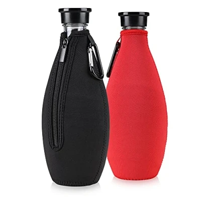 Afbeelding van kwmobile 2x flessenkoeler Hoes geschikt Voor Sodastream Crystal, Crystal 2.0 en Penguin 615 ml flessen Koeler van neopreen in zwart / rood