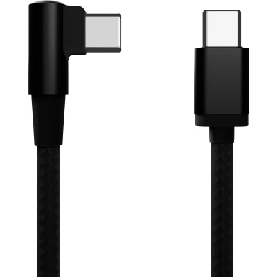 Afbeelding van Haakse USB Type C laad &amp; datakabel, 0.2 m, zwart