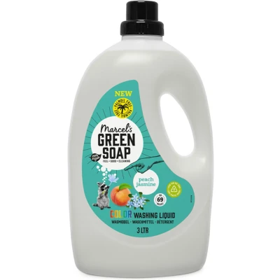 Afbeelding van 4x Marcel&#039;s Green Soap Vloeibaar Wasmiddel Perzik &amp; Jasmijn 30 Wasbeurten 3 liter