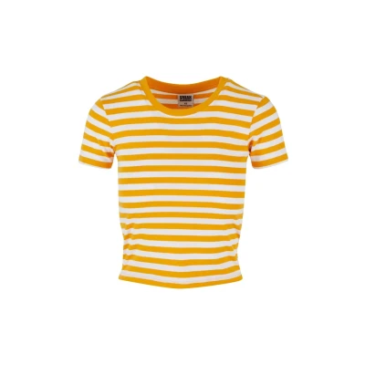 Afbeelding van Urban Classics Short Striped TEE Tshirt print, Dames, Maat: 3XL, White magicmango