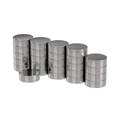 Afbeelding van 25 x Neodymium magneten, schijf diameter Ø 6 mm 2 dik vernikkeld (NiCuNi) ca. 0,68 kg trek Pak van Circulaire Magneten N48