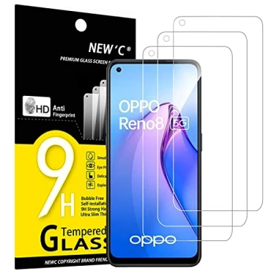 Afbeelding van NEW&#039;C 3 Stuks, Screen Protector voor OPPO Reno 8 5G, Lite Gehard Glass Schermbeschermer Film 0.33 mm ultra transparant, resistent