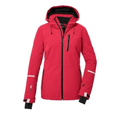 Afbeelding van killtec Dames SKI jack/functionele jas met afritsbare capuchon en sneeuwvanger KSW 81 WMN JCKT, modern rood, 40, 39746 000