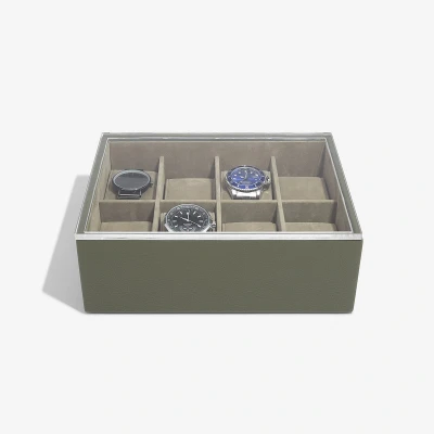Afbeelding van STACKERS OLIVE GREEN Luxe Horloge Doos Opbergdoos 8 horloges Heren