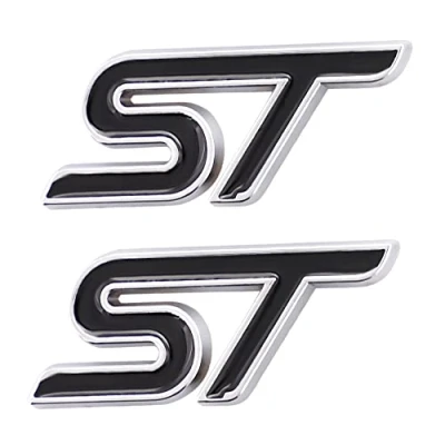 Afbeelding van 2 stuks ST Embleem Auto Sticker Van Toepassing op Body Bagage en Andere Items Accessoires (Zwart Zilver)