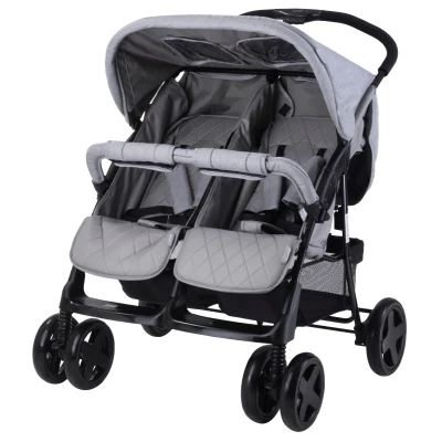 Afbeelding van Lorelli Twin Cool Grey Duowagen incl. Luiertas 1002007 2386