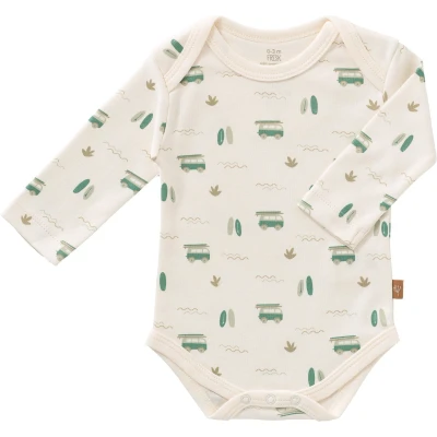 Afbeelding van Fresk Romper met Lange Mouwen Newborn Kraamcadeau Babykleding Biologisch Katoen Mintgroen Surf Boy