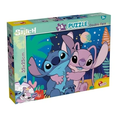 Afbeelding van Lisciani DISNEY puzzel LILO &amp; STITCH MaxiPlus 24 delige dubbelzijdige voor kinderen vanaf 3 jaar Inkleuren 25x35 cm Creatieve activiteit Educatief spel Verjaardagscadeau idee
