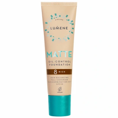 Afbeelding van Lumene Matte Oil Control Foundation SPF20 8 Rich (30 ml)
