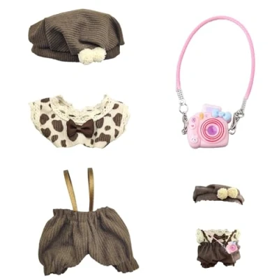 Afbeelding van AOMAIGAD Poppenjurk, poppenkleding, pluche kleding, 17 cm jongens en meisjes voor de beste geschenken (E niet inbegrepen speelgoed)