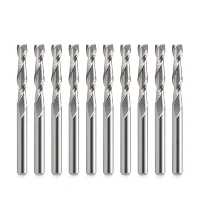 Afbeelding van EU_HOZLY 3,175 x 17 mm Twee fluiten VHM Micro End Frees CNC Hout Graveergereedschap Spiraal Router Bits Pack van 10