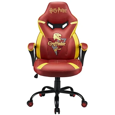 Afbeelding van Subsonic Gamestoel Junior Harry Potter Hogwarts Verstelbare Hoogte en Rugleuning Rood/Goud SA5573 H1