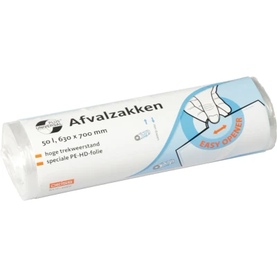 Afbeelding van Universal Plus Vuilniszak 10 Micron, Ft 63 X 70 Cm, 50 Liter, Wit, Rol Van Stuks
