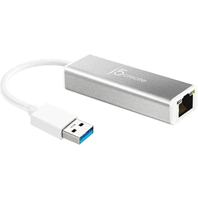 Afbeelding van j5create USB 3.0 naar Gigabit Ethernet adapter 10/100/1000 RJ45 LAN netwerkadapter voor Mac, Windows 11/10/8.1/7, Chrome OS (JUE130)