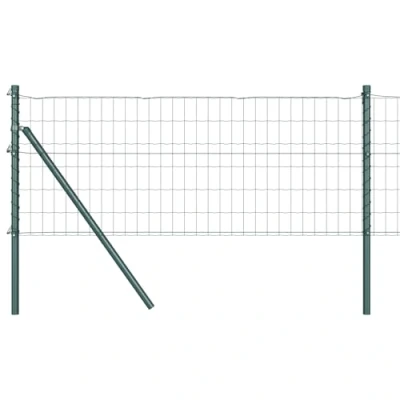 Afbeelding van vidaXL Euro Hek met 7 Palen 0.6x10 m Gegalvaniseerd Staal Groen