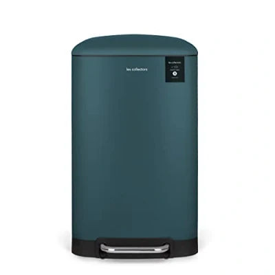 Afbeelding van Les Collectors n716 Roestvrijstalen afvalbak, inhoud 30 liter, compact, praktisch, uitneembare binnenemmer, elegant design, matte afwerking, duurzaam, stille dekselsluiting