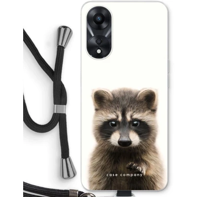 Afbeelding van Case Company® hoesje met Koord geschikt voor Oppo A78 5G Rocco Telefoonhoesje Zwart Bescherming aan alle Kanten en Over de Schermrand