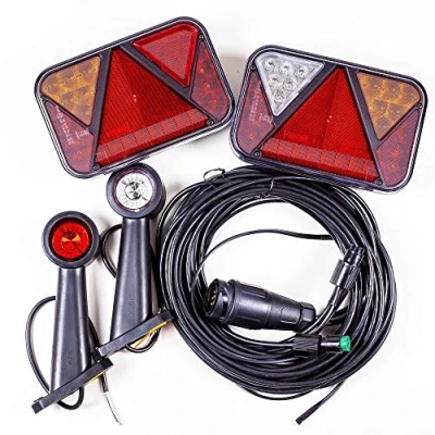 Afbeelding van Set: LED achterlichten Fristom FT 270, markeringslampen Horpol LD 726 met 5,5 m kabelboom 13 polig