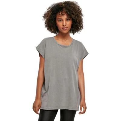 Afbeelding van Damesshirt &#039;Washed Extended Shoulder T&#039; Asphalt L