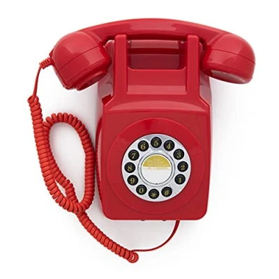 Afbeelding van GPO 746 Retro Wall Push Button Telephone Red