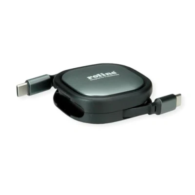 Afbeelding van Roline USB2.0 intrekbare kabel C ST/ST (1.20 m, USB 2.0),