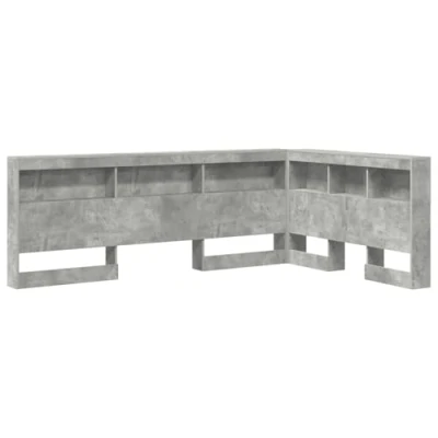 Afbeelding van vidaXL Opberghoofdbord met plank hoofdeinde opslag Betongrijs 120 cm Bewerkt hout