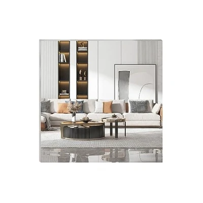 Afbeelding van DRERIO 30 cm zelfklevende glazen spiegel, HD vierkante kleefspiegel, grote spiegel zonder lijst, tafelspiegel, sticker, spiegeltegels, knutselspiegel, wandkleefspiegel