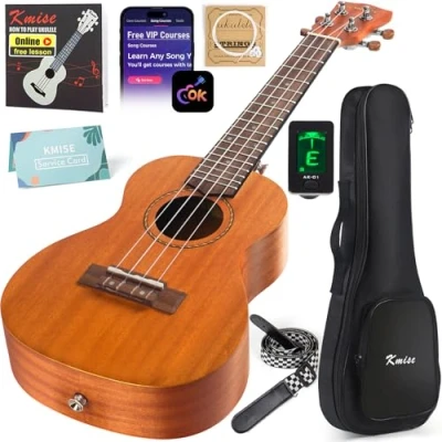 Afbeelding van Kmise Concert ukelele, starterset, mahonie 58,4 cm, voor beginners, met gigbag, stemapparaat, riem en handleiding (mogelijk niet beschikbaar in het Nederlands)