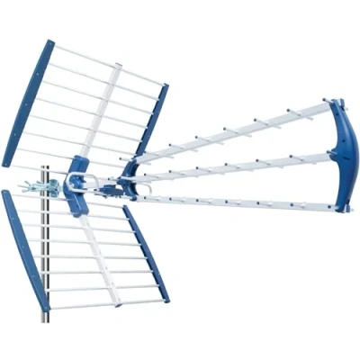 Afbeelding van EDISION TALOS 18db Triple Digital Terrestrische Antenne UHF 21 48, met 5G LTE cutoff, ideaal voor Digitale TV kanalen ontvangst DVB T/T2, 470 694Mhz, Lengte 47cm, LTE700, Blauw en