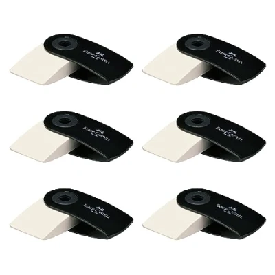 Afbeelding van Faber Castell 205076 Gomhuls Mini, zwart, 6 stuks
