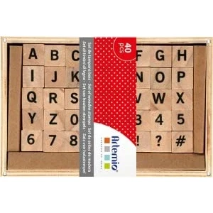 Afbeelding van Set 40 houten stempels alfabet Artemio