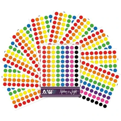 Afbeelding van Ashton and Wright Easy Peel kleurcoderingslabels 8 mm stipstickers (helder, Pack van 10 8800)
