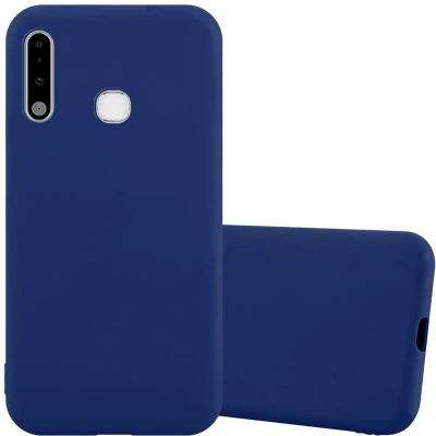 Afbeelding van Cadorabo Hoesje geschikt voor Samsung Galaxy A70e in CANDY DONKER BLAUW Beschermhoes gemaakt van flexibel TPU silicone Case Cover