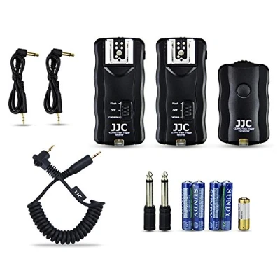 Afbeelding van JJC Radio Blitz Studio flitsontspanner, draadloze ontspanner met afstandsbediening, 2 ontvangers voor Canon EOS R6 R 750D 1200D 1300D 200D 100D 800D 760D 70D 77D 80D 700D 1100D 1000D M6 M5 650D