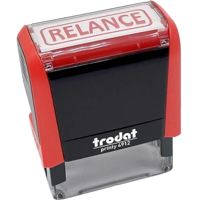 Afbeelding van Trodat RELANCE 4912 x Print inktkussen, navulbaar, automatische inkt, rode afdrukformaat 45 16 mm, ideaal voor officiële en administratieve documenten