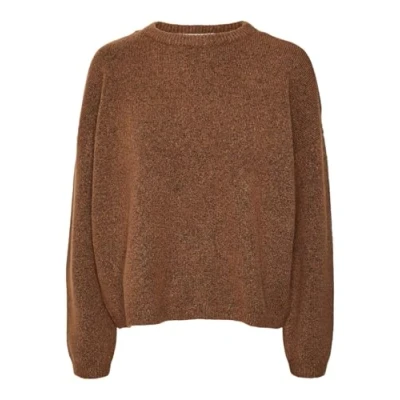 Afbeelding van Vero Moda Vmgemma Oneck Trui, Dames, Maat: Medium, Bison