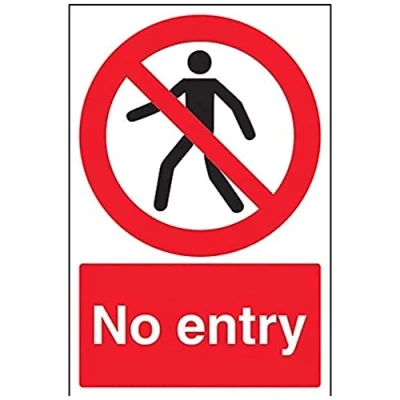 Afbeelding van VSafety 52016AU R &quot;No Entry Pedestrian&quot; verbod toegangsbord, stijf kunststof, portret, 200 mm x 300 mm, zwart/rood