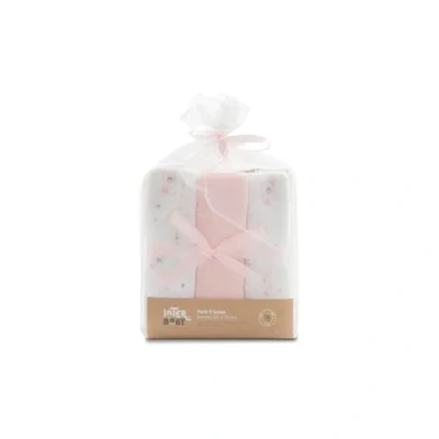 Afbeelding van INTERBABY Set van 3 bamboe luiers Bear roze voor baby&#039;s, 55 x 70 cm, en katoen