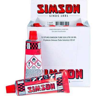 Afbeelding van Simson Solutie in Knijptube Sneldrogend 30 ml Rood/wit