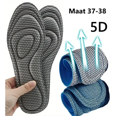 Afbeelding van 5D Memory Foam Inlegzolen I Zolen Voor Pijnonderdrukking Inlegzooltjes Sport Zweetabsorberend Schoen Zooltjes Maat 37 38