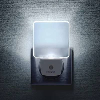 Afbeelding van Integral Led nachtlampje (3 stuks) met automatische sensor dag/nacht, formaat elektrisch, wit, mat, kunststof, 6 W