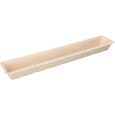 Afbeelding van Suikerriet Frikandelbak Bagasse Snacktray A16XL Bruin (krimp)