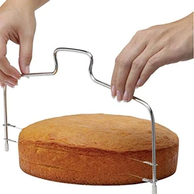 Afbeelding van KOKSI de professionele Snijder van Roestvrij staalcake, Regelbare, Dubbele Scherpe Draadnivell